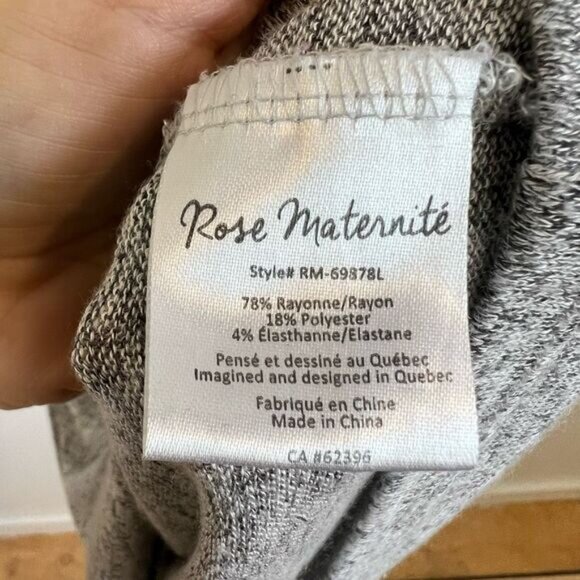 Rose Maternité Breastfeeding Nursing Gown Dress Gray Grey Large Buttons Cozy - Picture 2 of 11